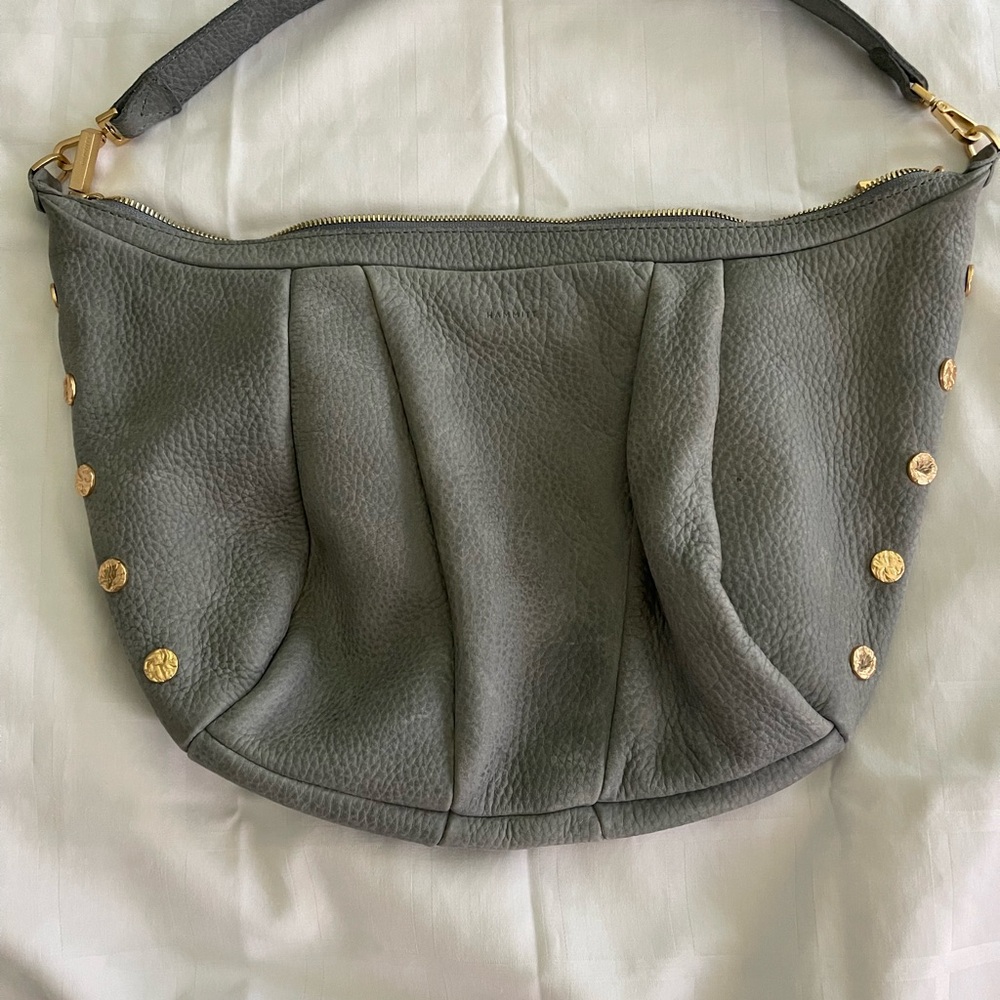 Hammitt Gray/Blue Shoulder Bag with Gold Accents - Picture 2 of 15